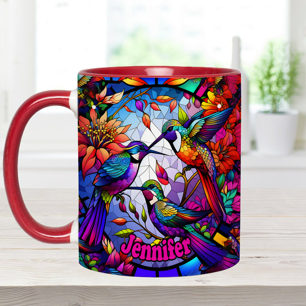 Personalisierte Tasse mit Kolibri-Motiv – ideal für alle, die Kolibris lieben.