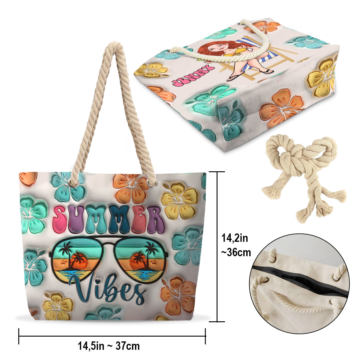 Sommerfeeling – Personalisierte Strandtasche für Meeresliebhaber