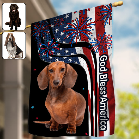 Gott segne Amerika – Personalisierte Hundehüttenflagge