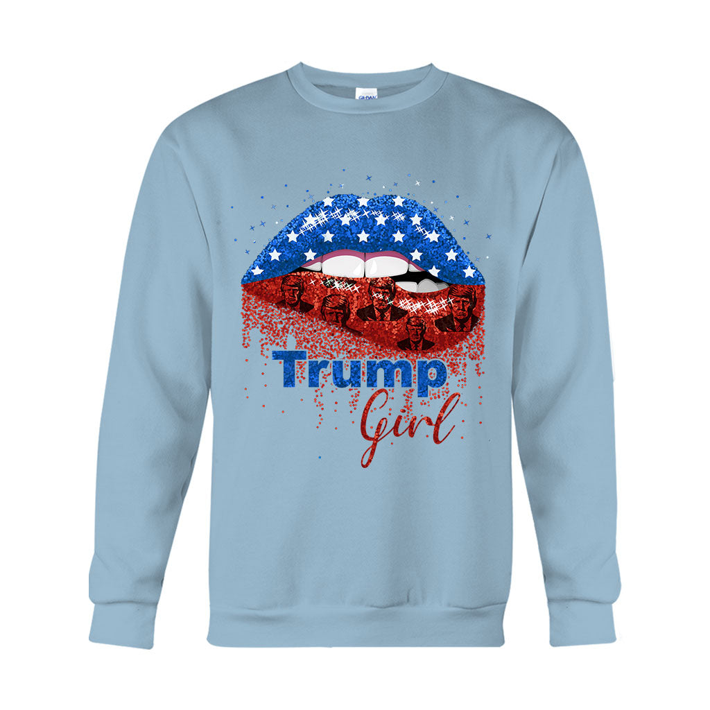 American Lips Trump Girl 2024 - T-shirt And Hoodie
