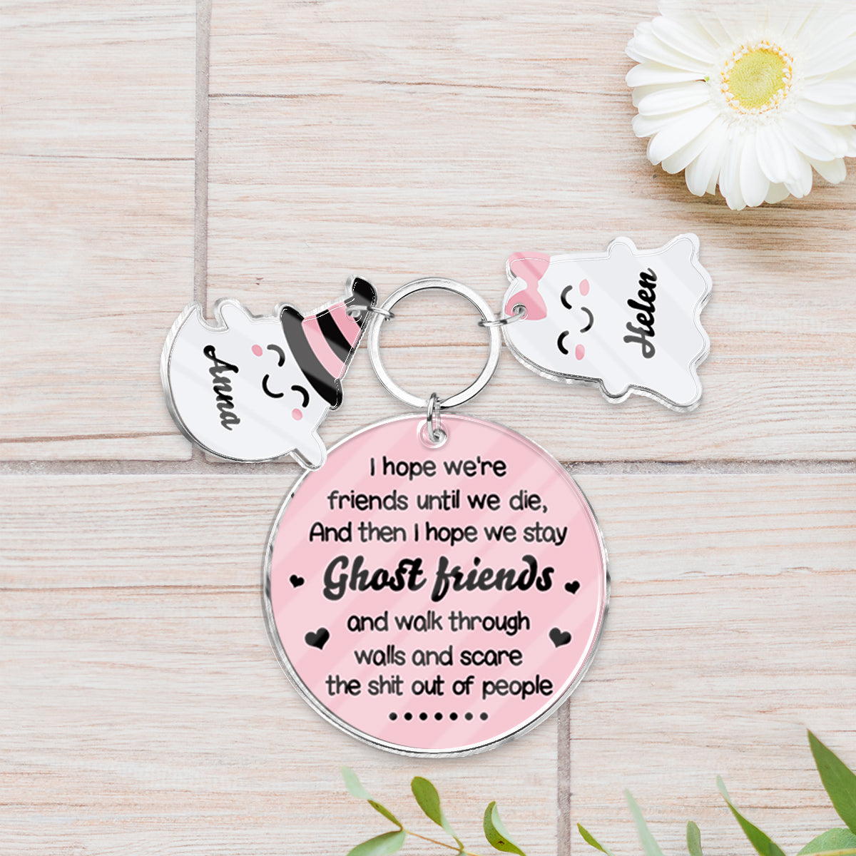 Ghost Friends - Personalized Bestie Keychain with Charms