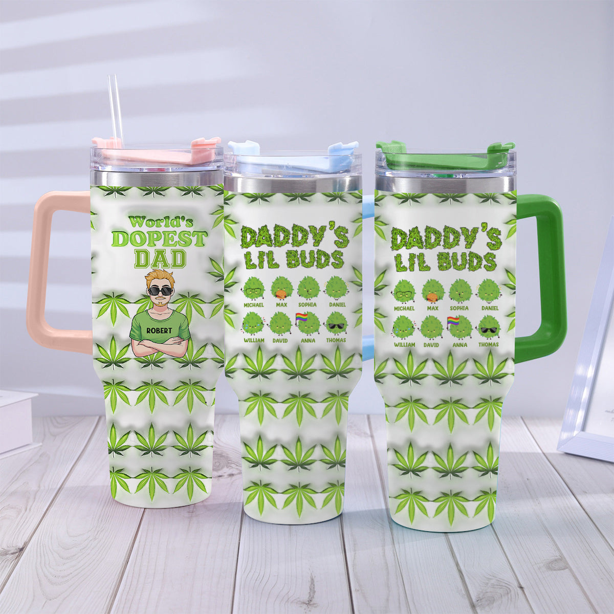 Der coolste Papa aller Zeiten – personalisierter Vaterbecher mit Henkel