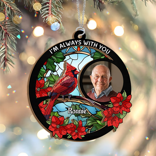 Ich bin immer bei dir – Personalisierter Gedenk-Fensterhänger, zweilagig, zum Aufhängen