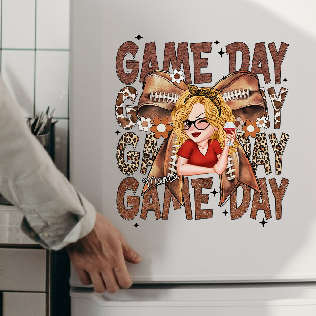 Spieltag Fußball Mama – Personalisierter Fußballaufkleber (gestanzt)