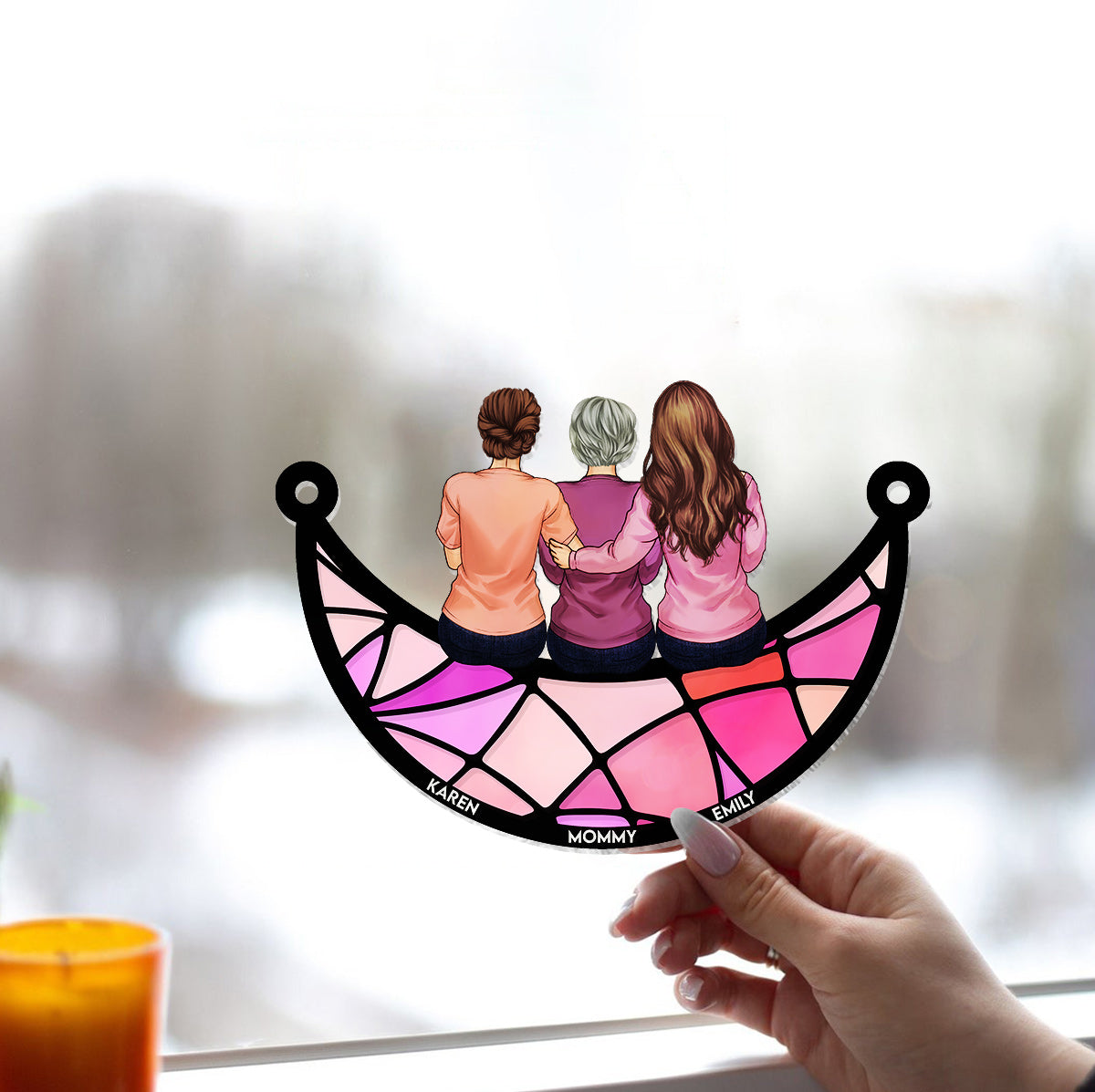 Ich liebe dich, Mama – Personalisierter Fensterhänger für Mutter 
