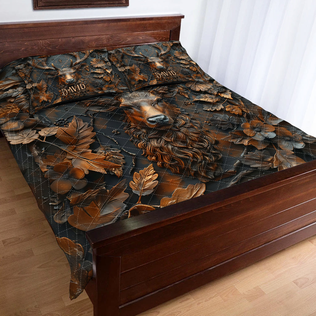 Cool Deer - Personalized Hunting Quilt Set