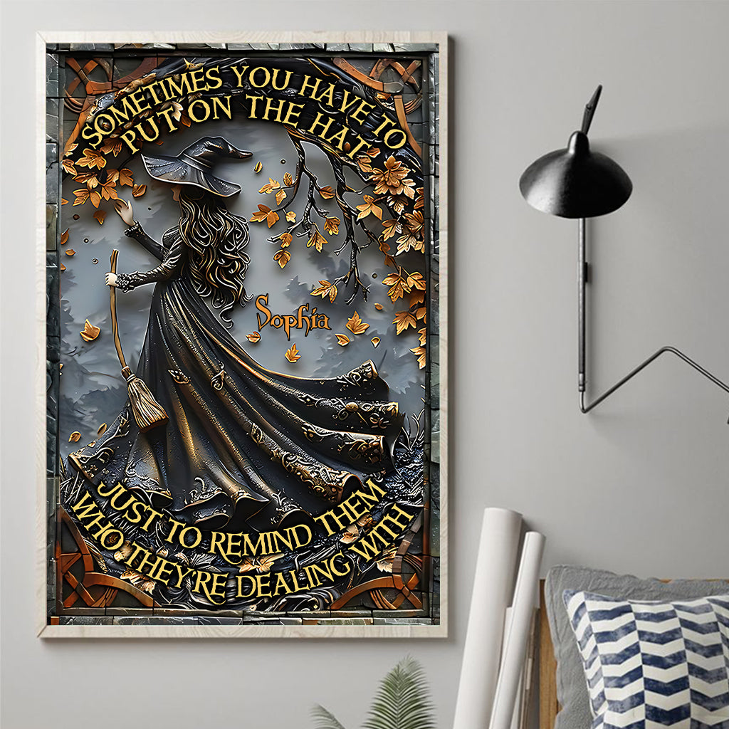 Put The Hat On - Personalized Witch Canvas And Poster