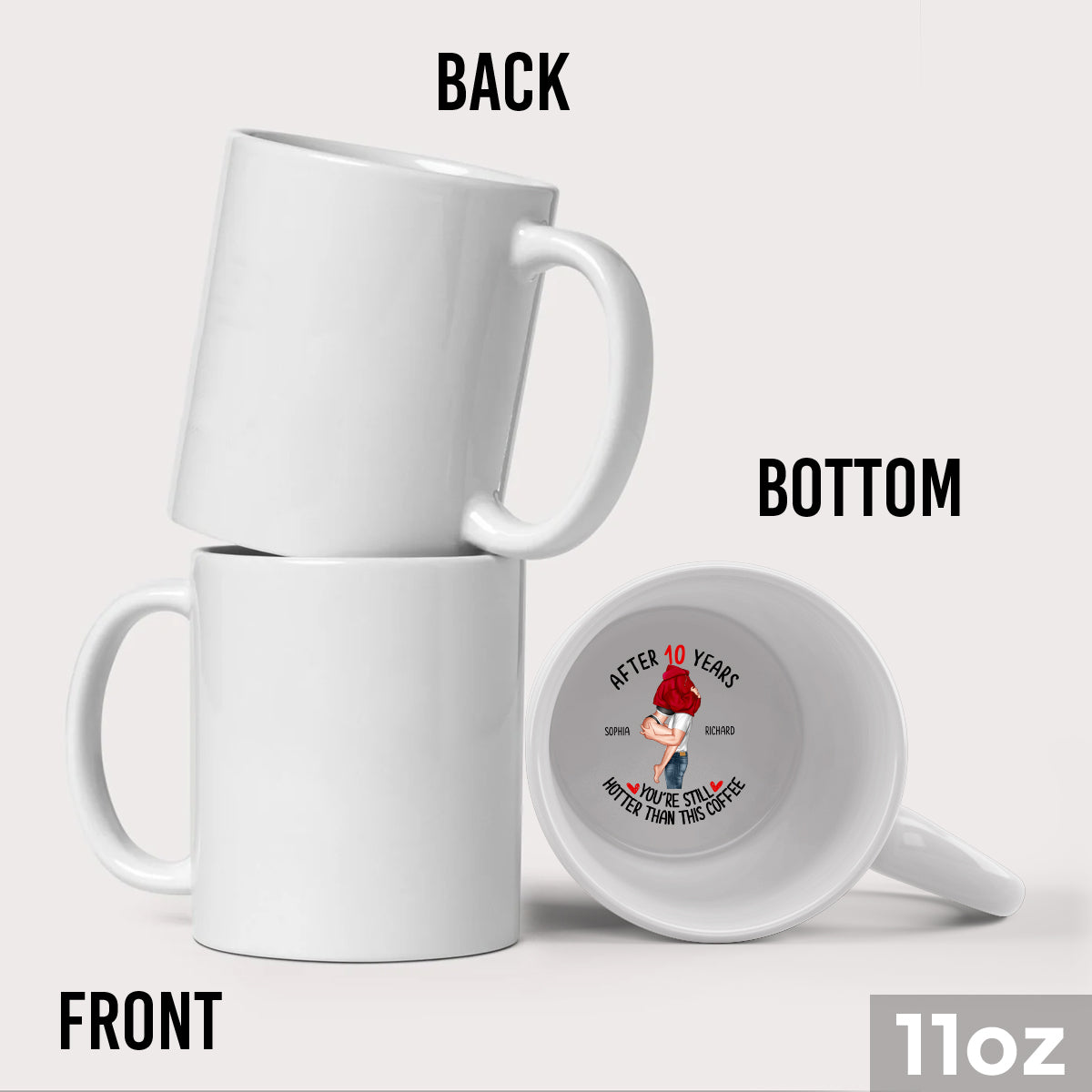 Du bist immer noch heißer als dieser Kaffee – Personalisierte Tasse mit versteckter Botschaft für Paare