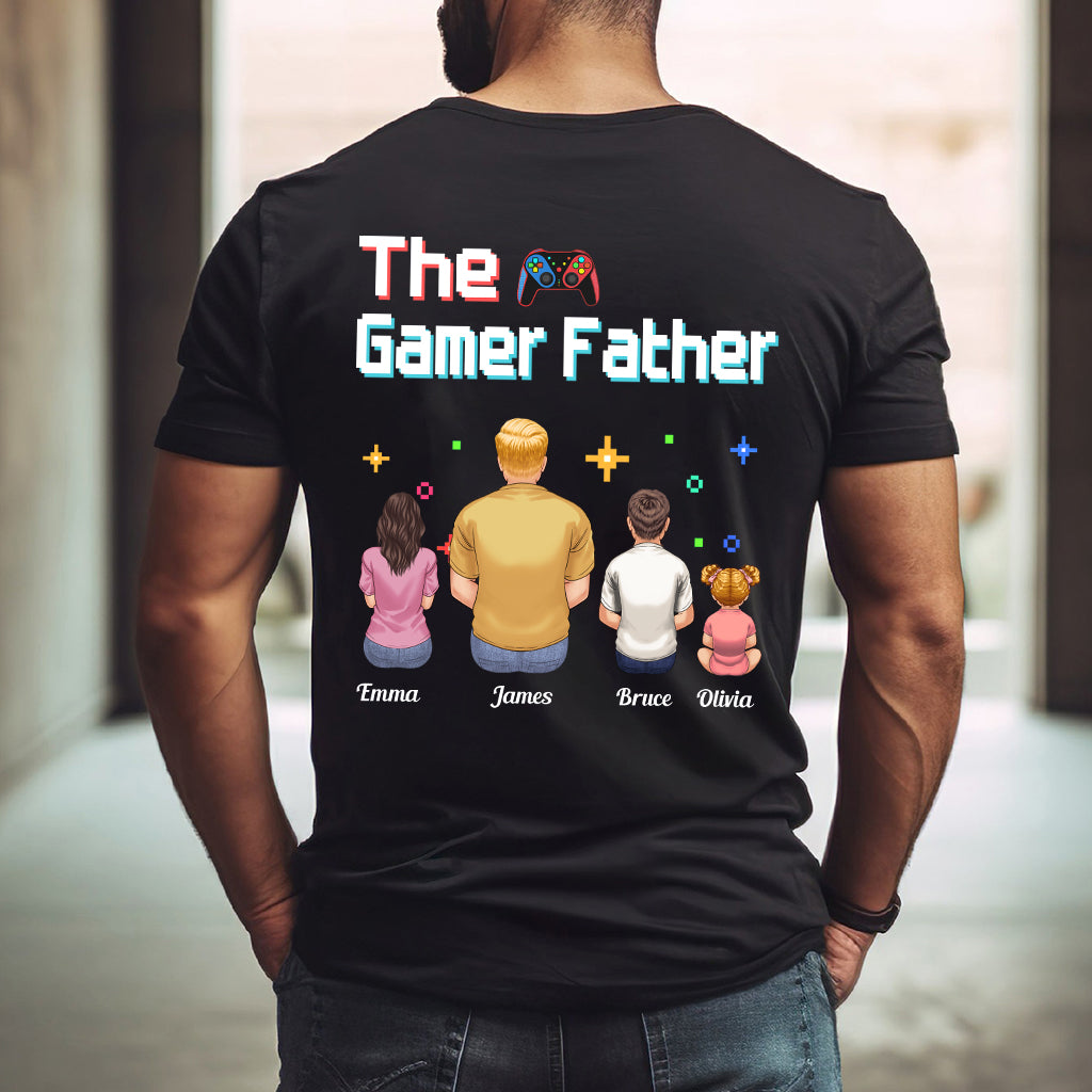Der Gamer-Papa – Gaming-Vater für jeden Titel – Personalisiertes Videospiel-T-Shirt und Hoodie