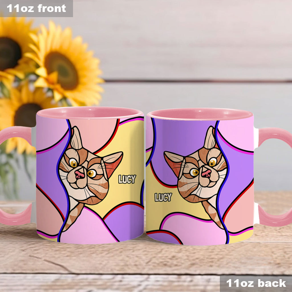 Peeking Cats - Personalized Cat Accent Mug