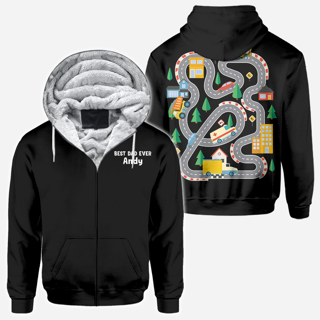 „Road On The Back“-Massage-T-Shirt – personalisiertes Vater-Shirt