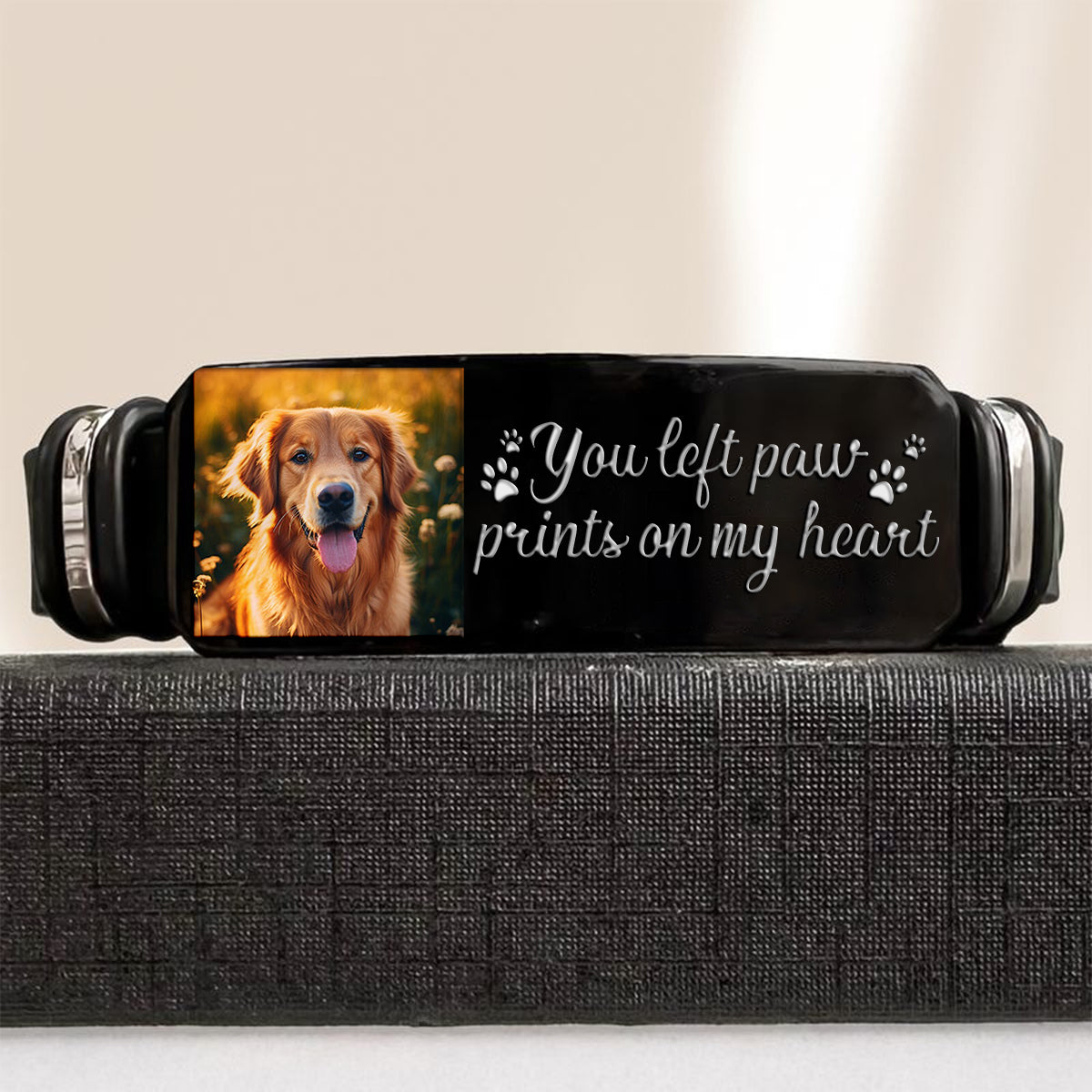 Du hast Pfotenabdrücke in meinem Herzen hinterlassen – personalisiertes Armband mit Hundegravur