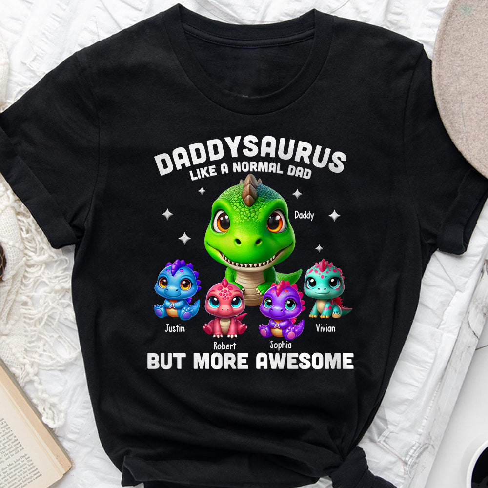 Daddysaurus Grandpasaurus 3D Dinosaurs - Personalized Father T-shirt And Hoodie