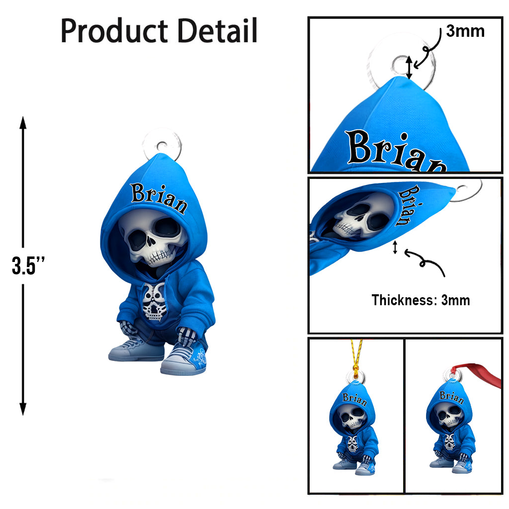 Stylish Skeleton - Personalized Skull Custom Shaped Ornament