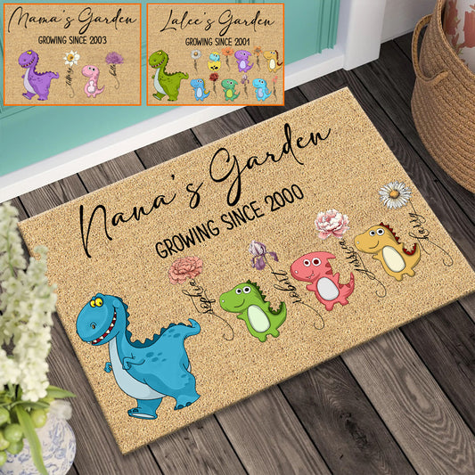 Nana's Garden Nana Saurus - Personalized Grandma Doormat
