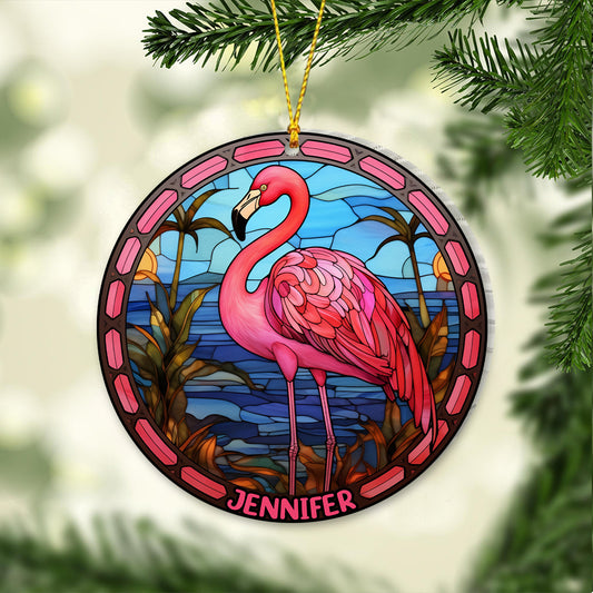 Flamingos lieben – Personalisierter transparenter Flamingo-Anhänger