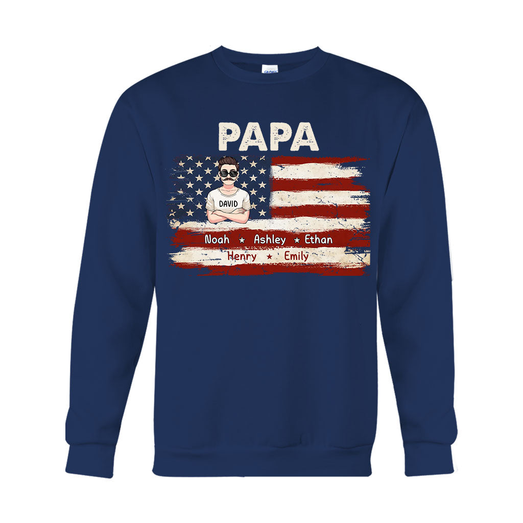 Papas Leben – 4. Juli – Personalisiertes Vater-T-Shirt und Hoodie