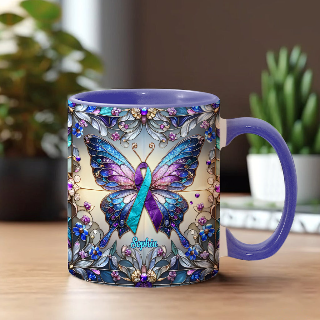 Glaube, Hoffnung, Liebe – Personalisierte Tasse mit Akzent zur Suizidprävention