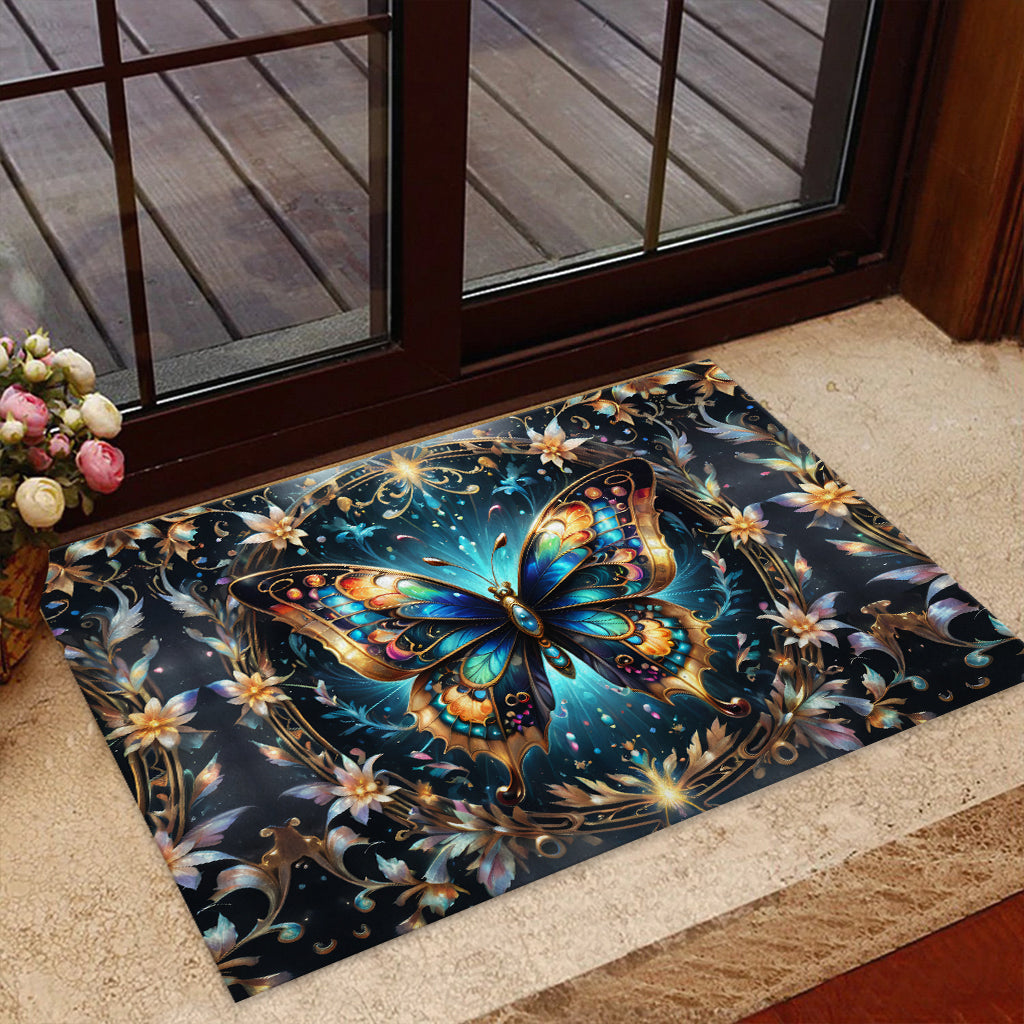 Stunning Gold Butterfly - Butterfly Doormat