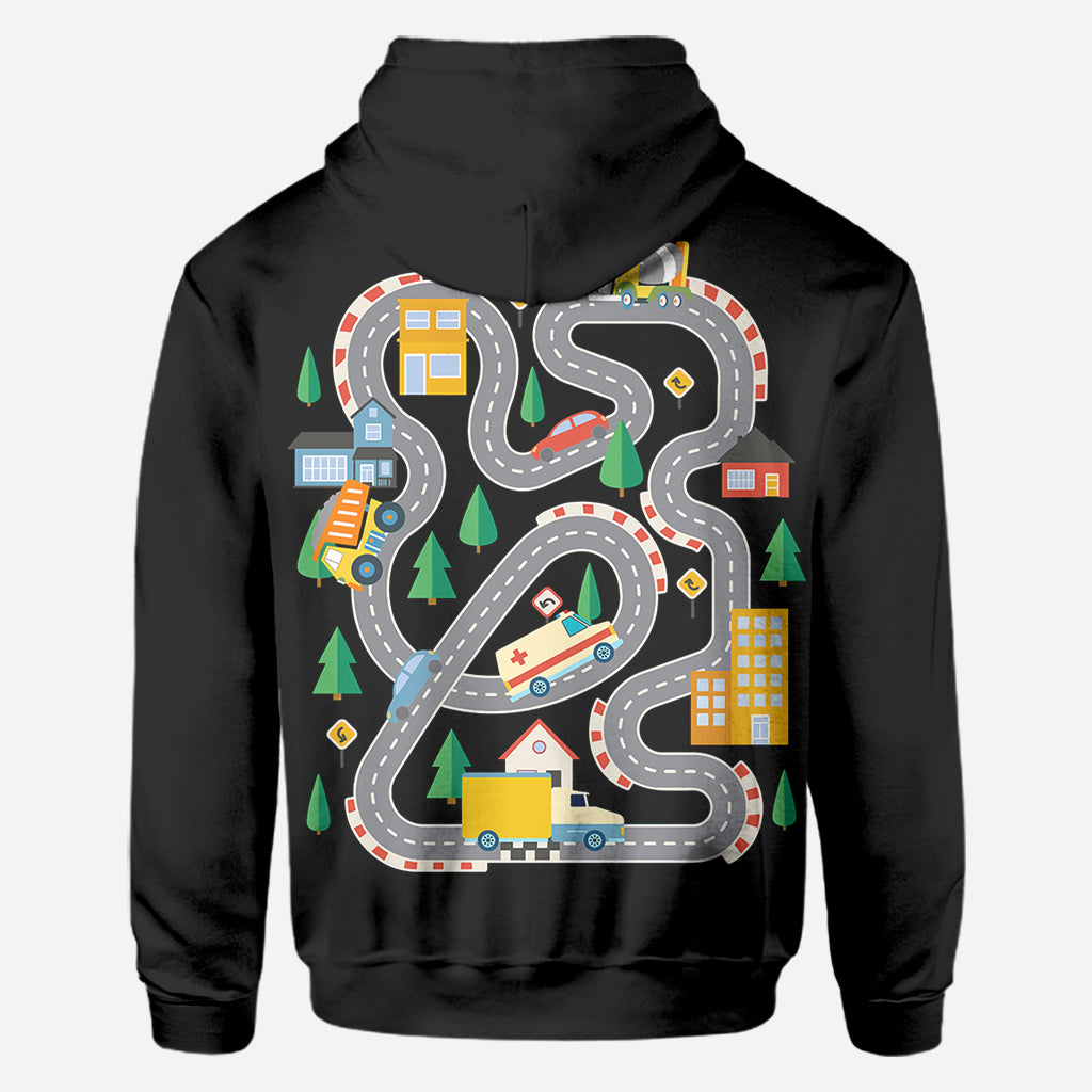 „Road On The Back“-Massage-T-Shirt – personalisiertes Vater-Shirt