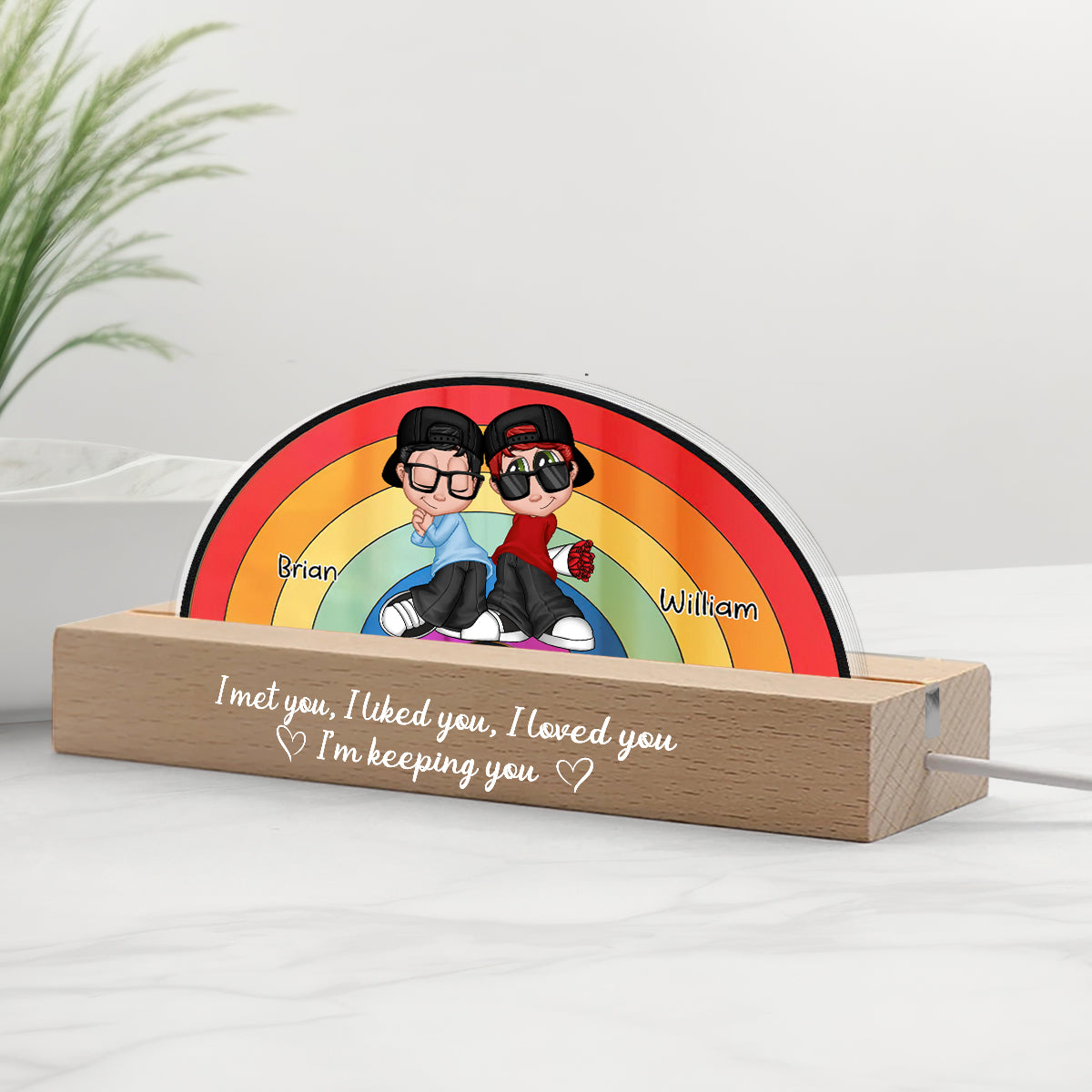 I Liked You & Love You - Personalized LGBT Support Custom LED Night Light
