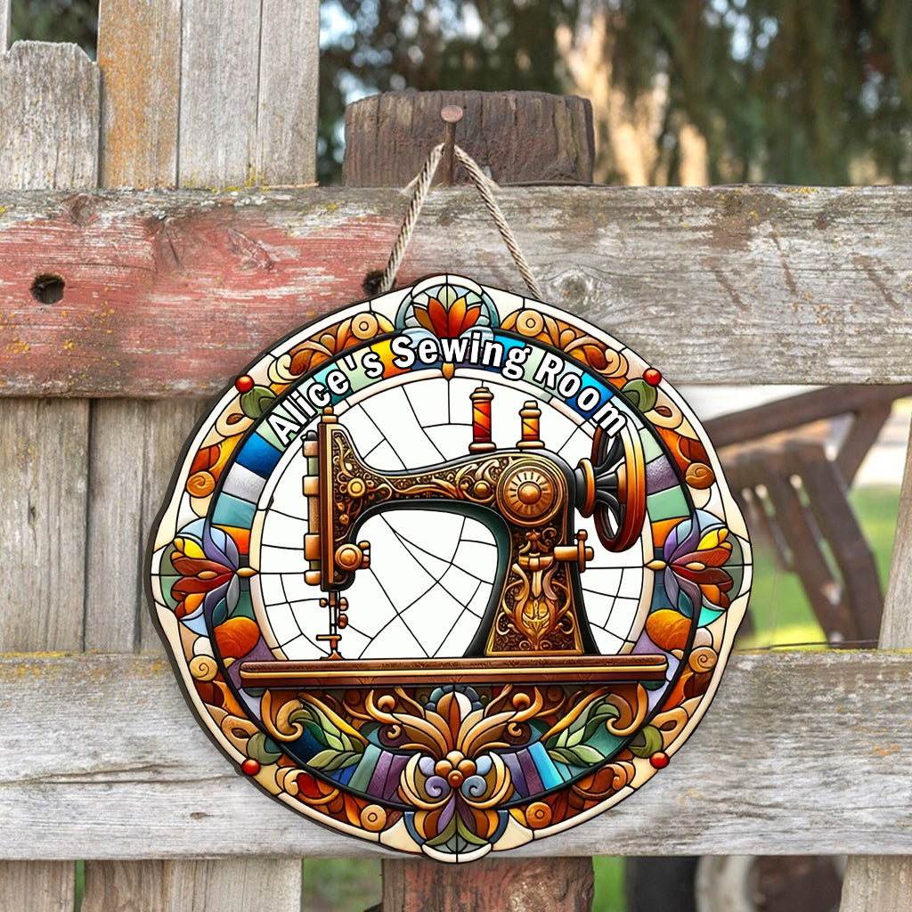 Your Name's Sewing Room - Personalized Sewing Custom Shaped Wood Sign