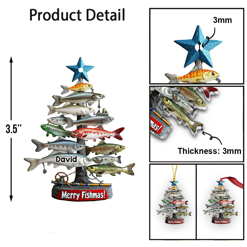 Merry Fishmas - Personalized Fishing Ornament