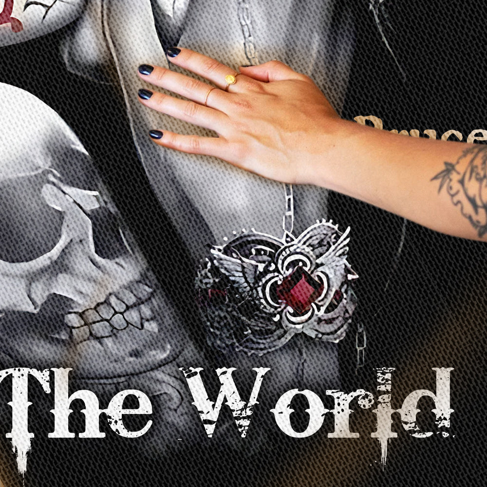 Wir beide gegen den Rest der Welt – personalisierte Totenkopf-Webdecke