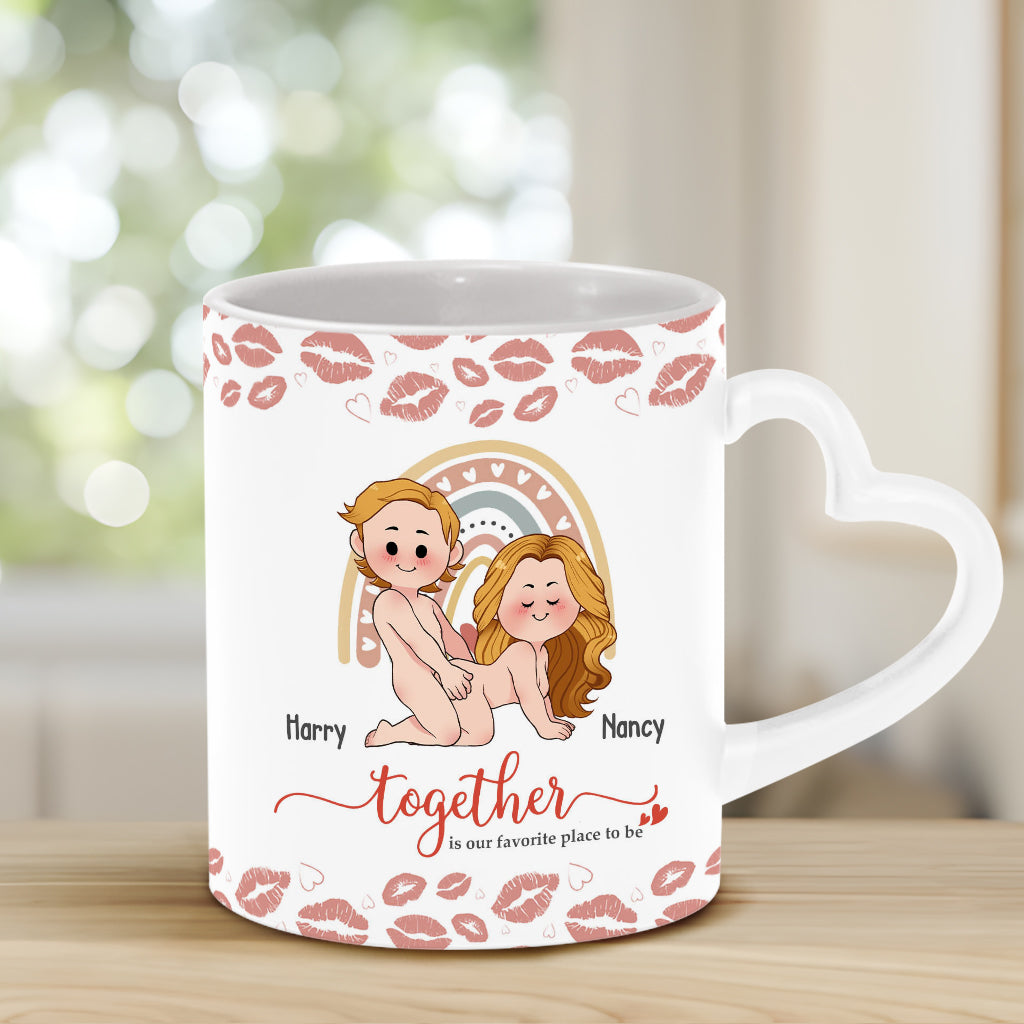 Ich liebe dich – Personalisierte Tasse mit Herzgriff für Paare