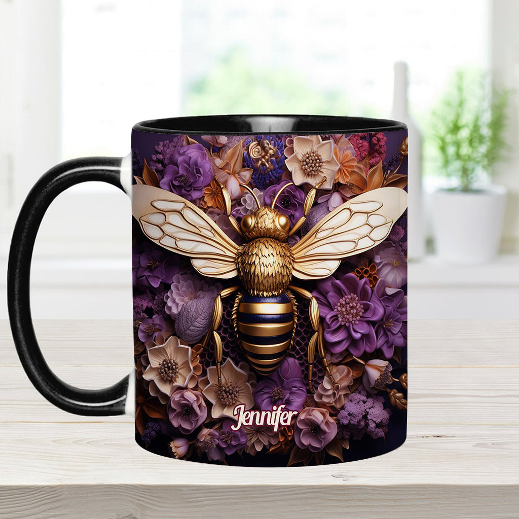 Bee Happy Golden Bee - Personalisierte Tasse mit Bienenmotiv