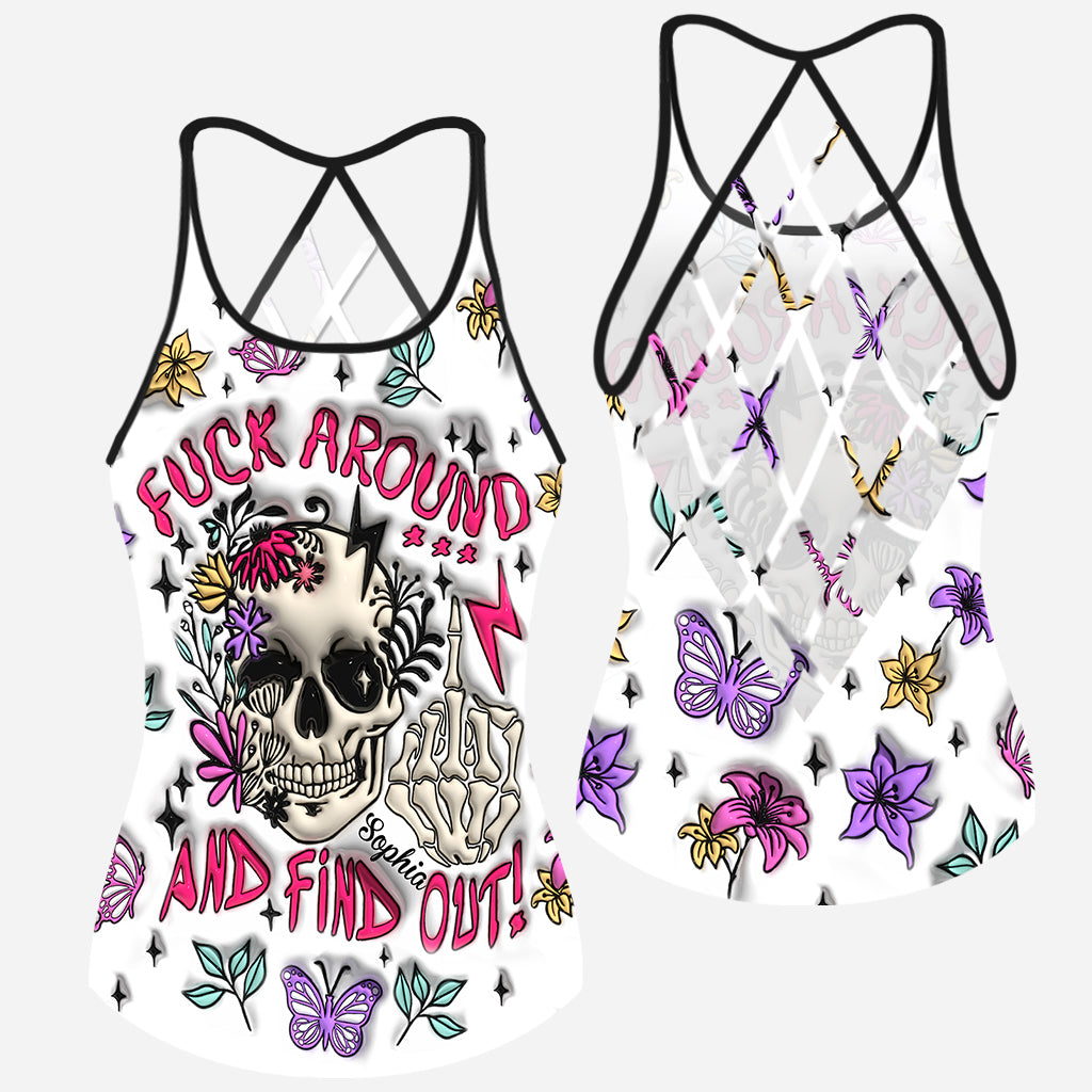 Verarsche es und finde es heraus – personalisiertes Totenkopf-Kreuz-Tanktop