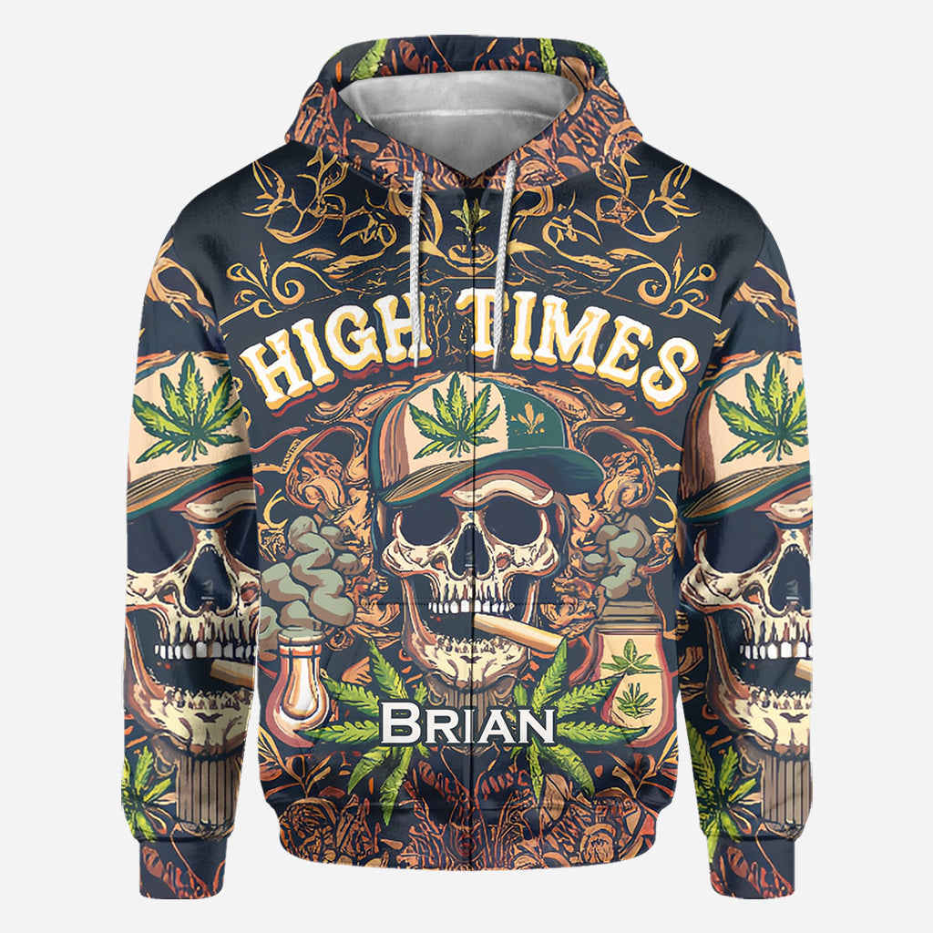 High Times Skull 420 - Personalized Weed All Over Shirt