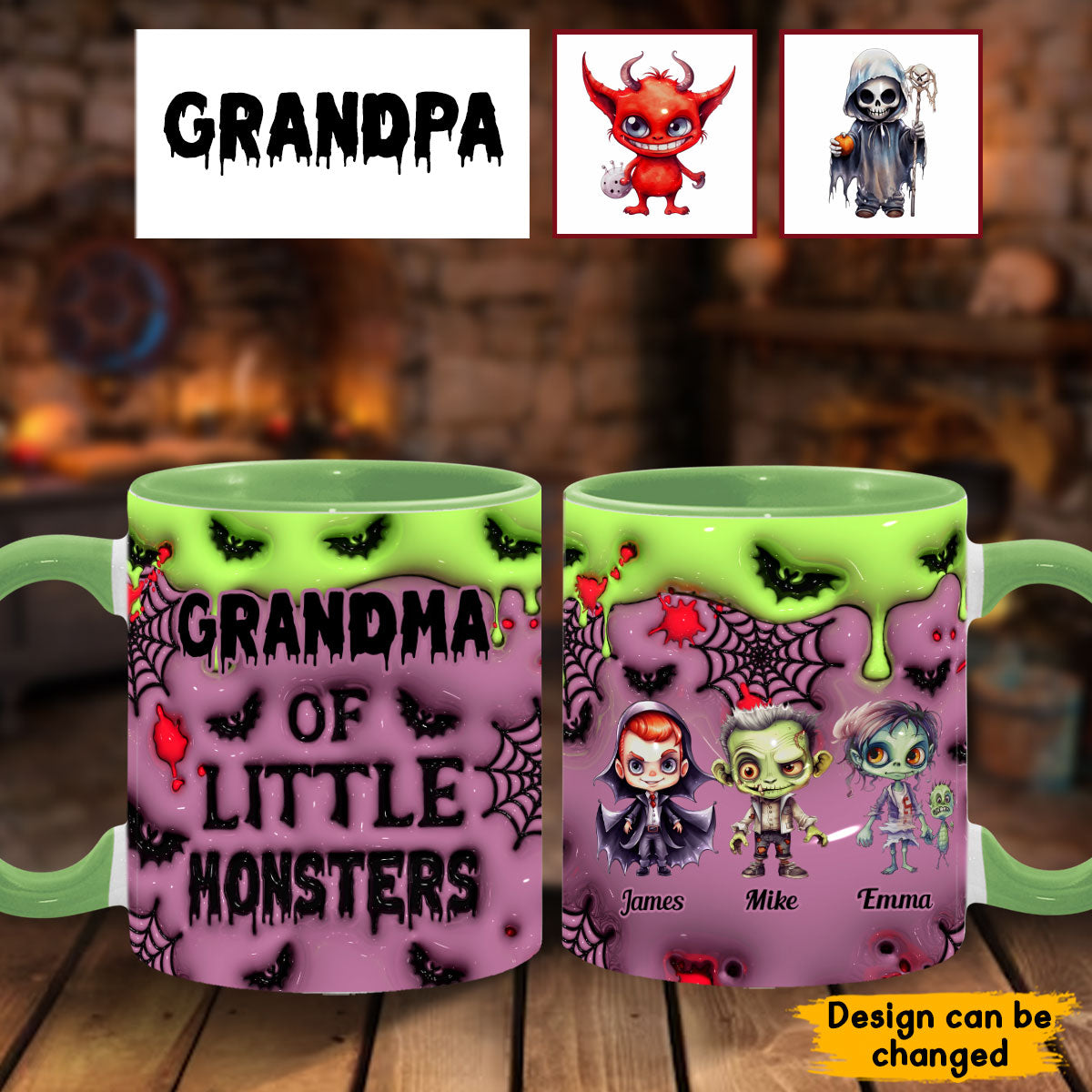 Opa der kleinen Monster – Personalisierte Tasse mit Opa-Akzent