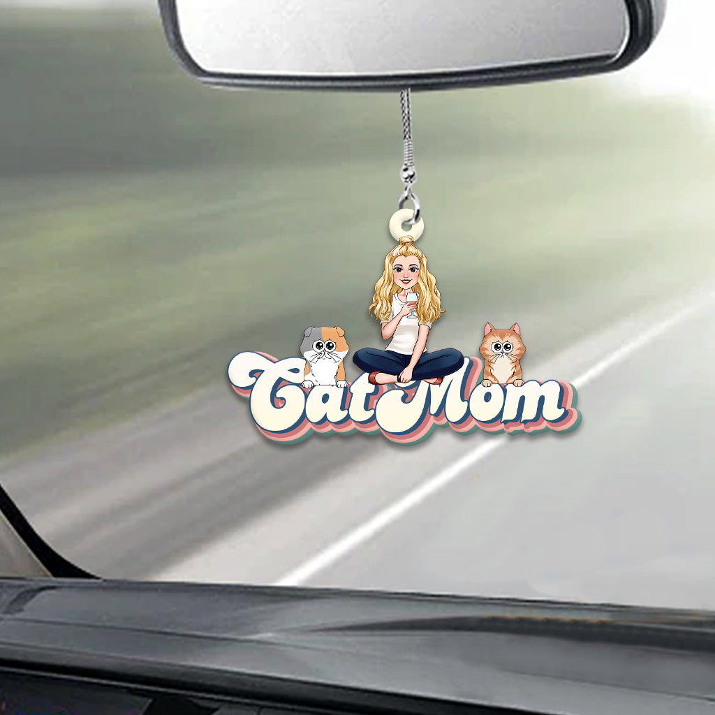 Katzenmama, Hundemama, Katzenpapa, Hundepapa, Tierliebhaber - Personalisierter Katzen-Autoanhänger