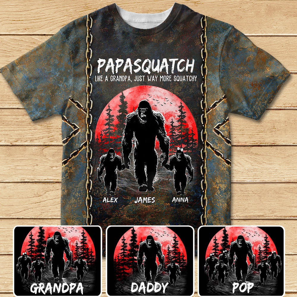 Grandpasquatch - Personalisiertes Vater-T-Shirt