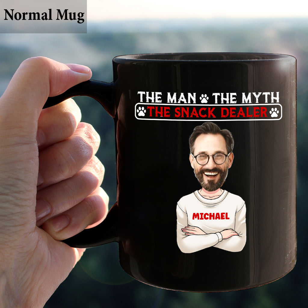 Der Mann, der Mythos, der Snackdealer – personalisierte Vatertasse