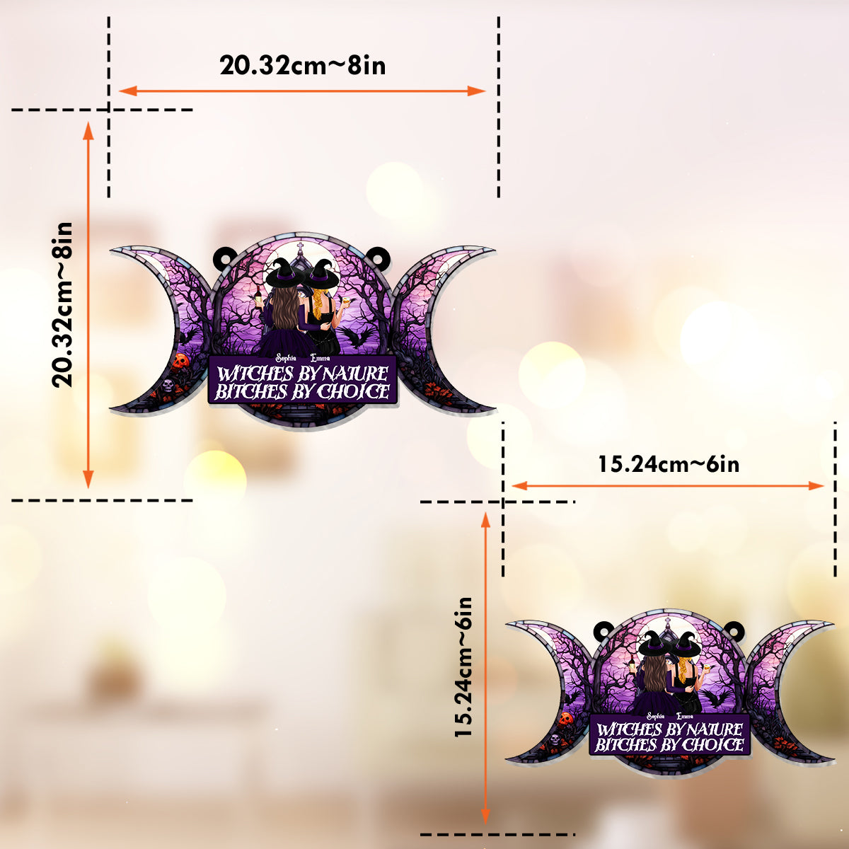 Wir sind nicht Zucker und Gewürze – Personalisierter Hexen-Fensterhänger-Sonnenfänger 