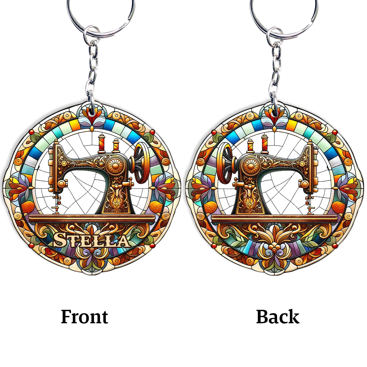 Bunte Nähmaschine – personalisierter Näh-Schlüsselanhänger