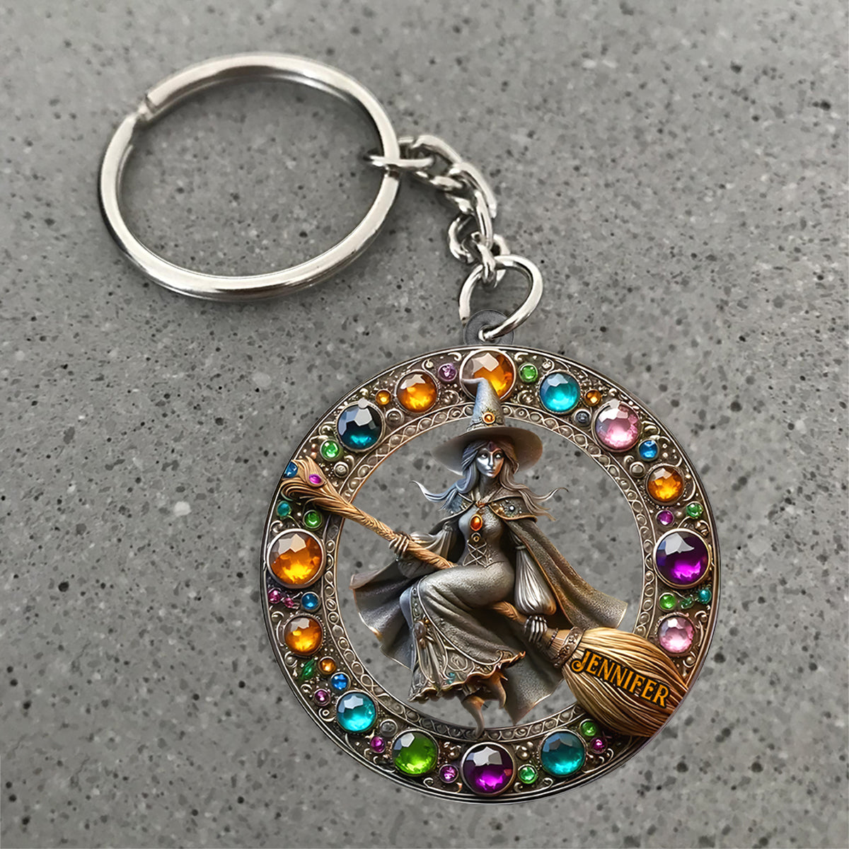Beautiful Witch - Personalized Witch Keychain
