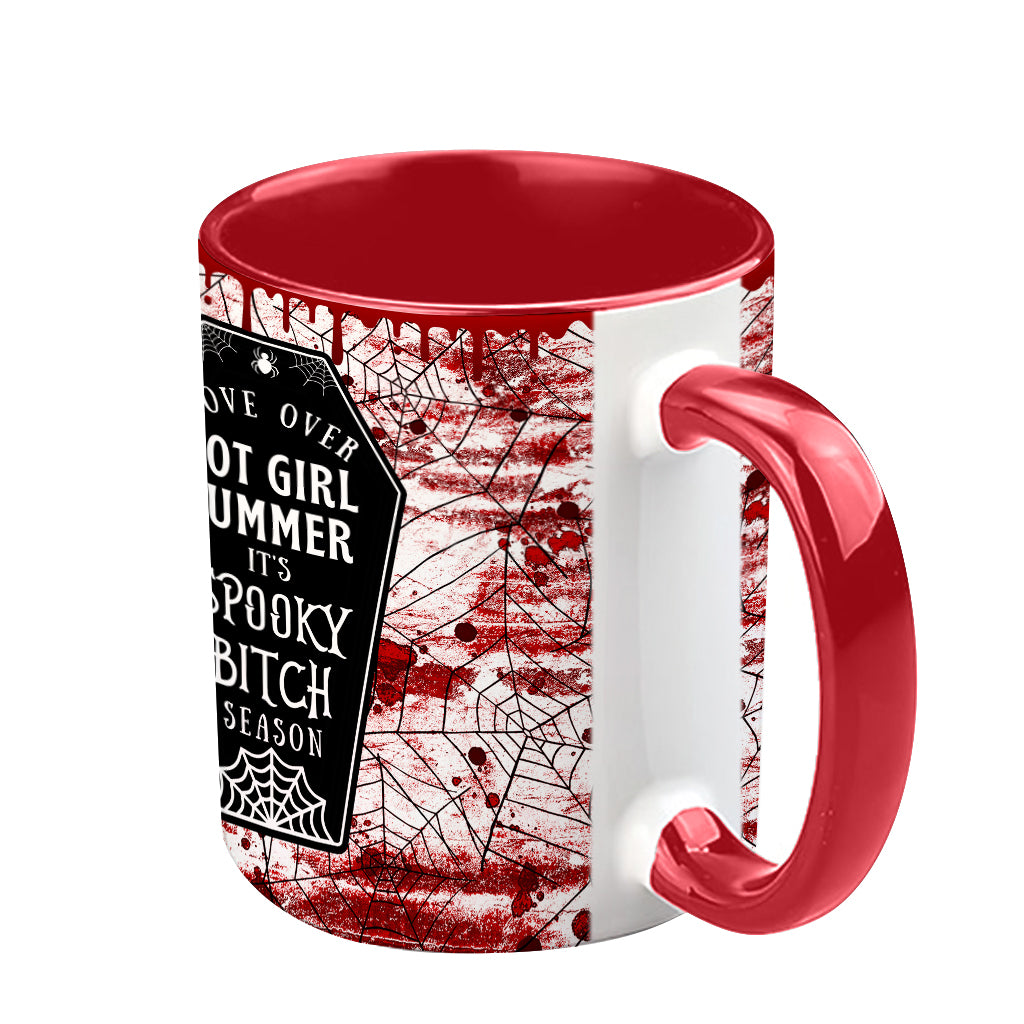 Sommerliche Sommerzeit naht, jetzt ist die Zeit der gruseligen Zicken! - Personalisierte Tasse mit Akzent