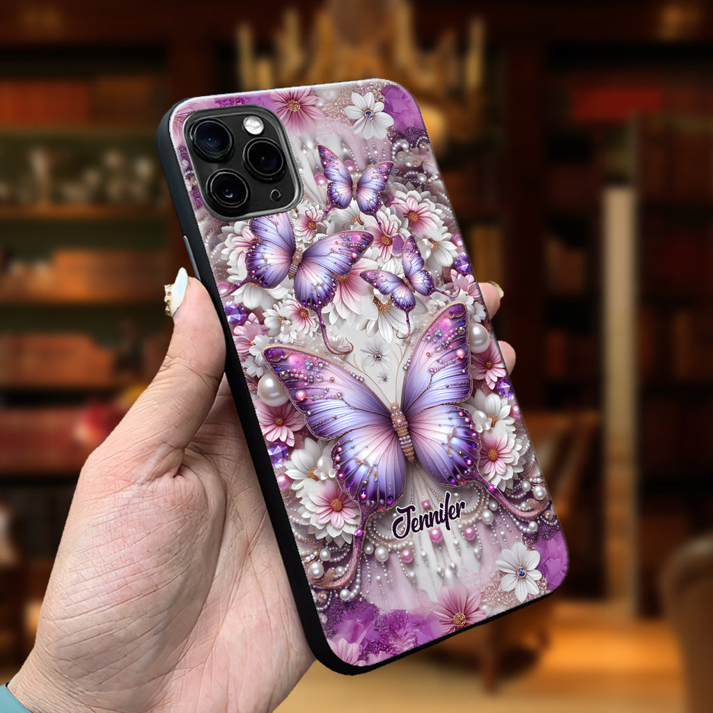 Florale Schmetterlinge – Personalisierte Schmetterlings-Handyhülle