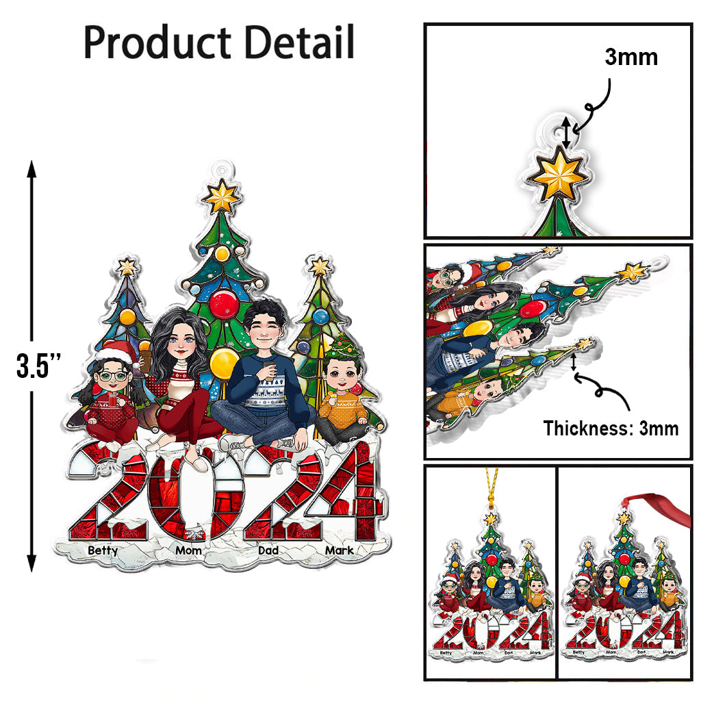 2024 Christmas Family - Personalized Family Custom Shaped Ornament