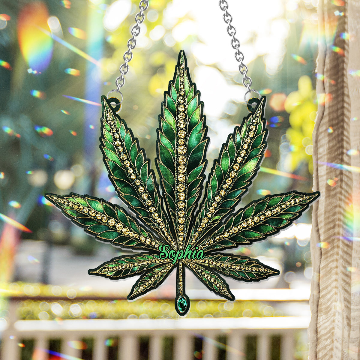 Beautiful Canabis - Personalized Weed Window Hanging Suncatcher Ornament