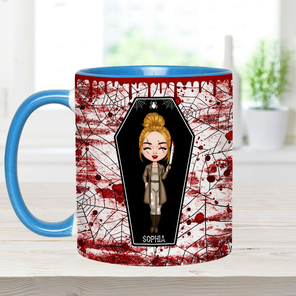 Sommerliche Sommerzeit naht, jetzt ist die Zeit der gruseligen Zicken! - Personalisierte Tasse mit Akzent