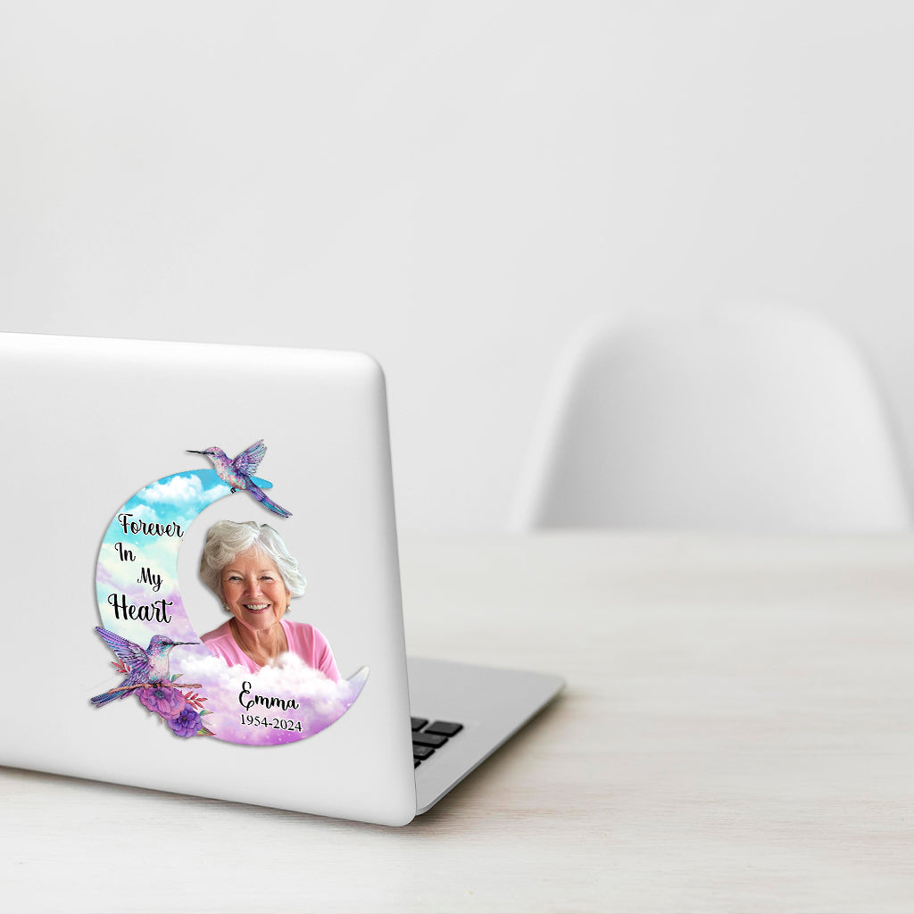 Für immer in meinem Herzen – Personalisierter Gedenkaufkleber (gestanzt)