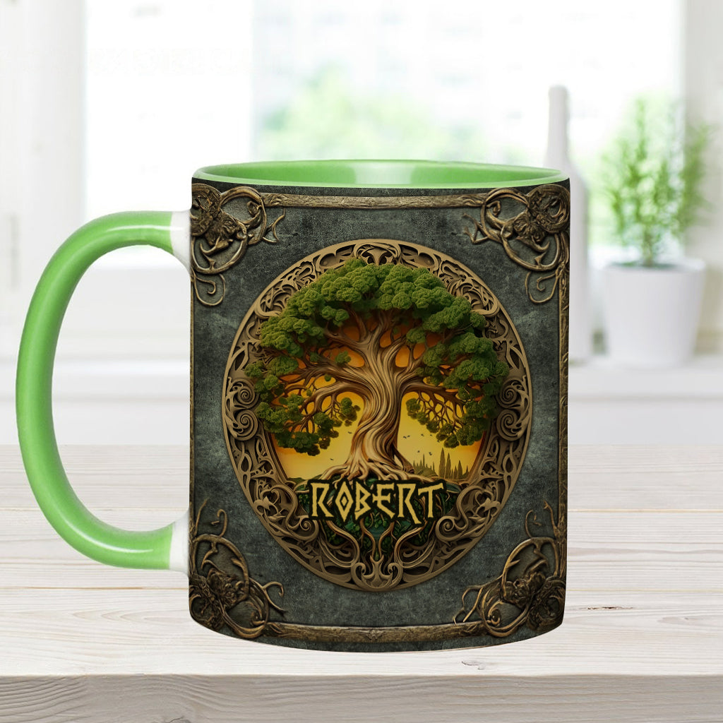 Tree Of Life Scandinavian Mythology Rustic Style - Personalized Irish Accent Mug