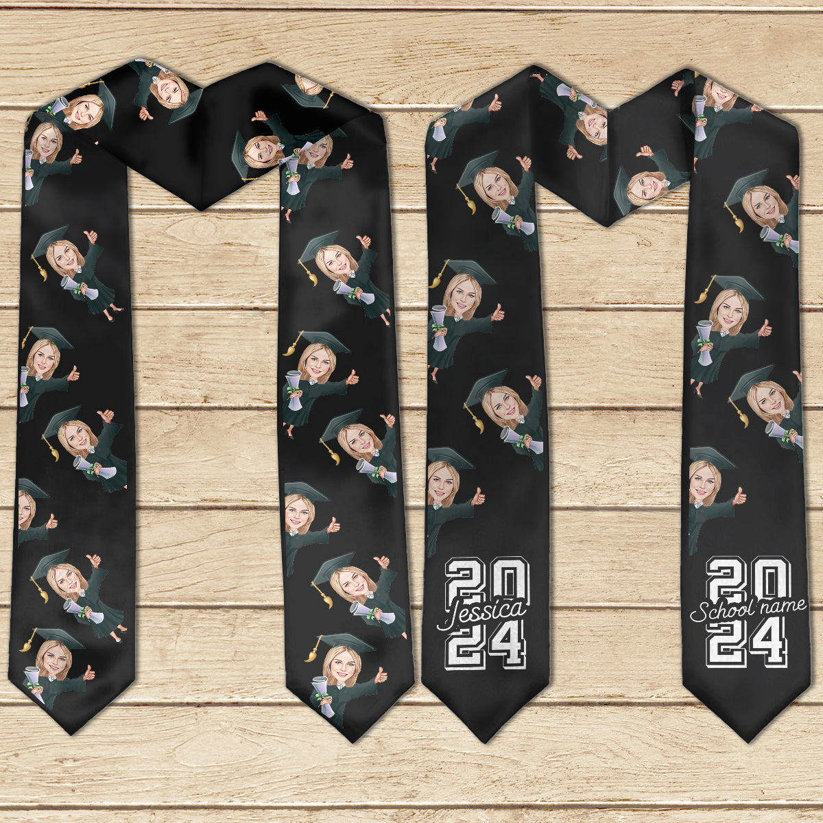 Caricature Funny Character - Personalized Graduation Graduation Stole