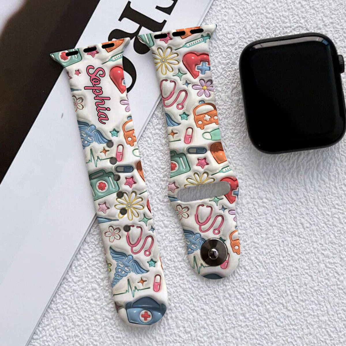Nurse Life – Personalisiertes Apple Watch-Armband für Pflegekräfte