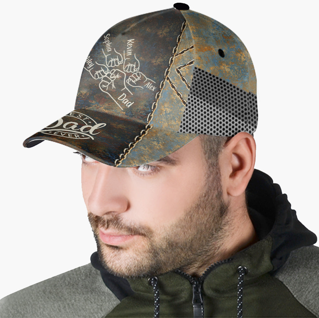 „Bester Papa aller Zeiten“-Faust – Personalisierte klassische Vaterkappe