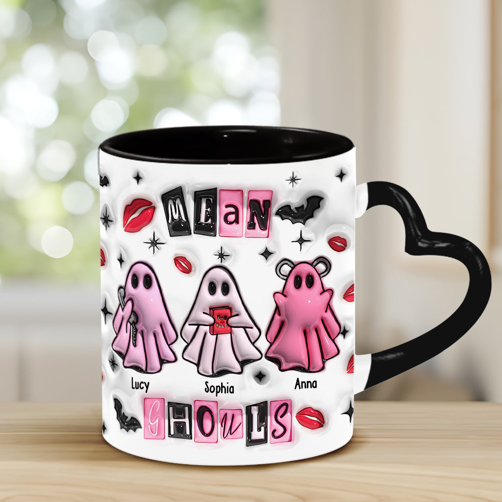Mean Ghouls - Personalized Bestie Heart Handle Mug